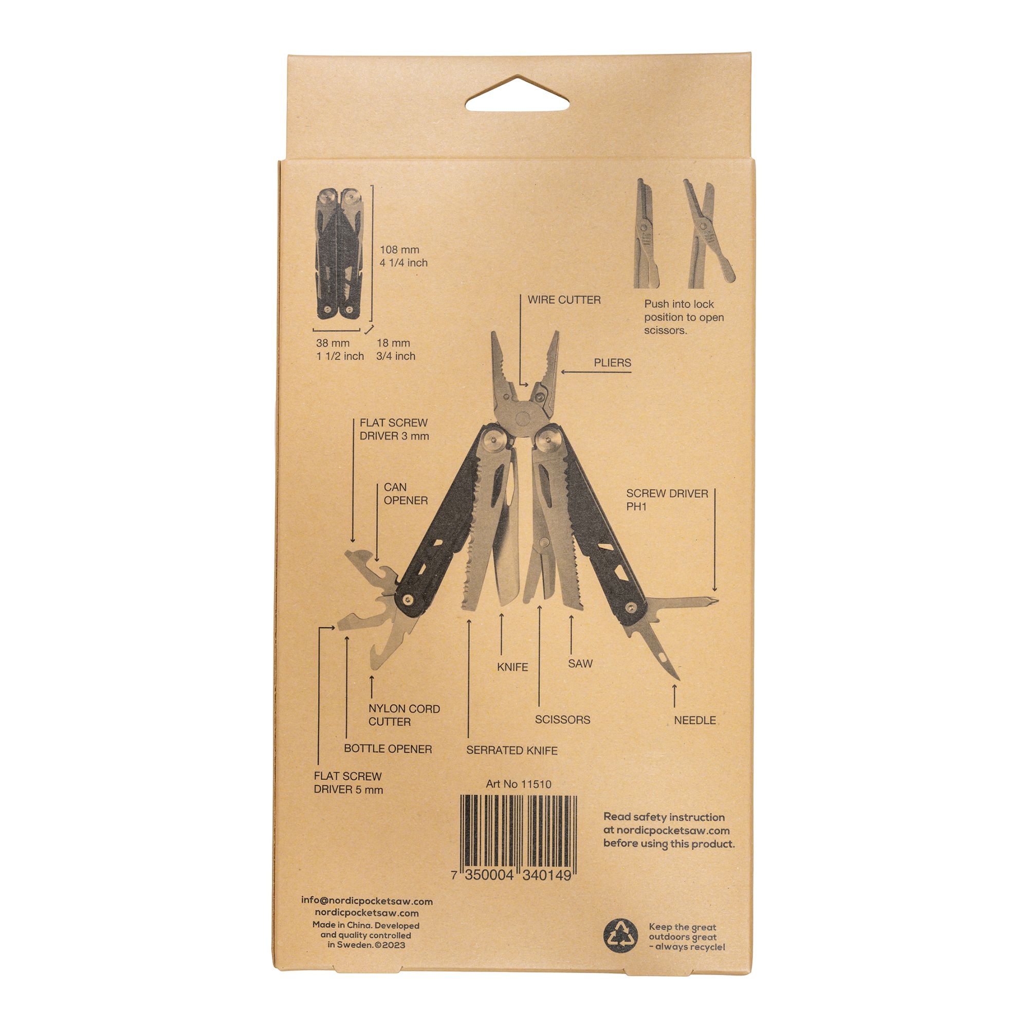 Nordic Pocket Saw Multi-Tool 13 Fällkniv multiverktyg - Bild 4